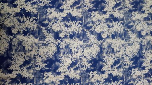 Хлопок плательный белый на синем