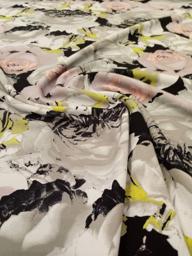 Трикотаж Цветы серый