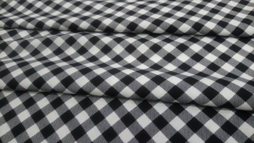 Штапель Клетка Виши 1см белый\чёрный