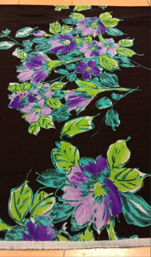 Трикотаж Купон цветы