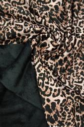 Трикотаж на меху Леопард коричневый