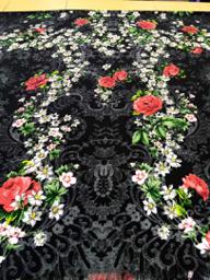 Креп Розы красные на чёрном