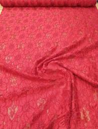 Кружево капрон на атласе красное