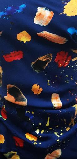 Штапель Темно-синий Фантазия