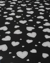Штапель Белые сердечки на черном