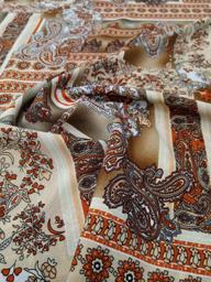 Плательная Пейсли прямоугольники тёмно-оранжевые