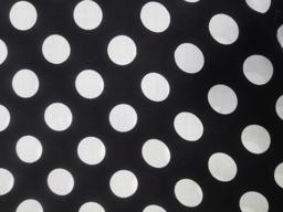Штапель горошек белый на черном диаметр 3.2см