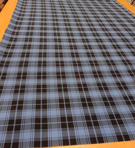 Габардин клетка бирюзовый/чёрный