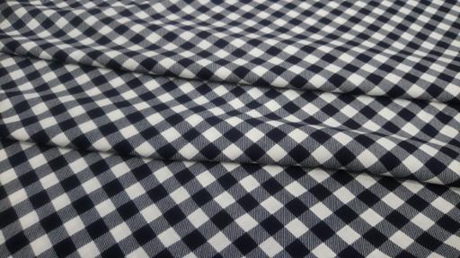 Штапель Клетка Виши 1см тёмно-синий\белый