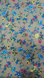 Штапель  Сказочные цветы на бежевом