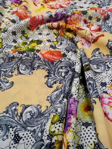 Плательная Букеты бежевая